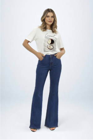 Calça Flare Basic Lavagem Stone