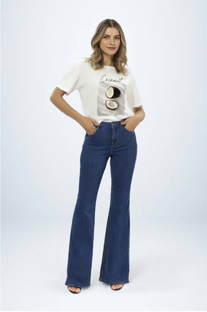 Calça Flare Basic Lavagem Stone