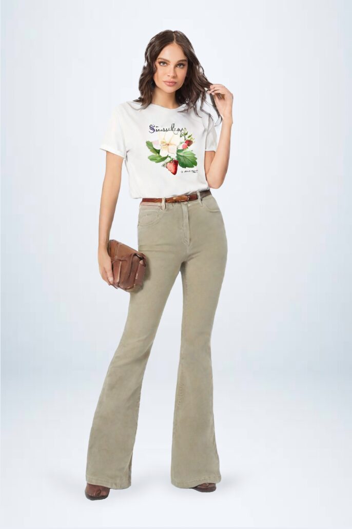 Calça Flare Color Cupuccino