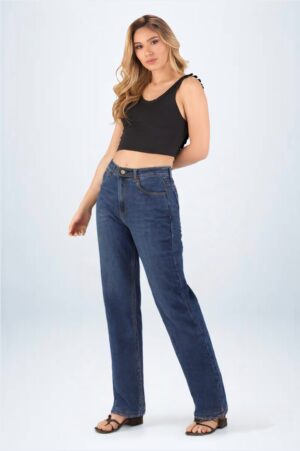 Calça Mom com Stretch Lavagem Stone