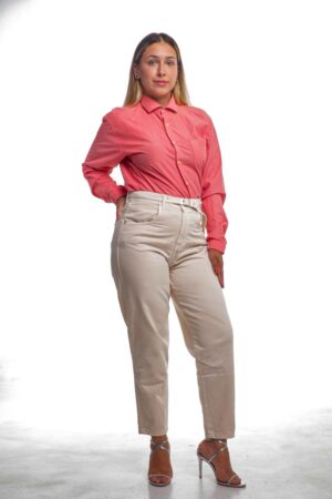 Calça Slouchy Color Off White com Cinto