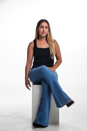 Calça Flare Botões Frontal